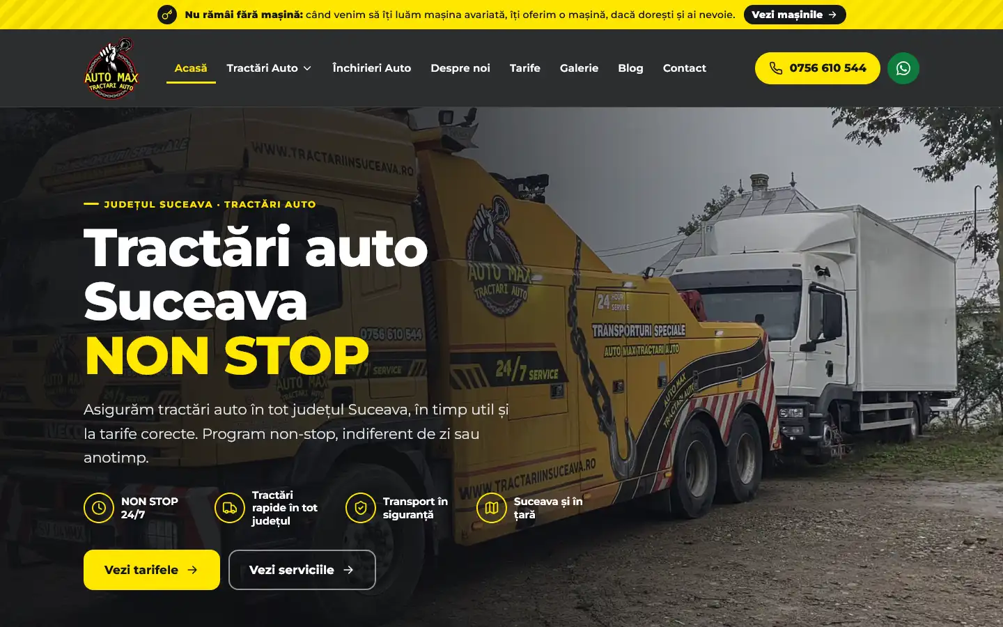 Site-ul tractariinsuceava.ro, prima pagină